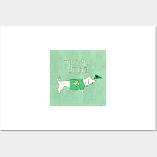 Saint Patrick's Day Dog Design Teeny Weeny Bit Irish Posters and Art